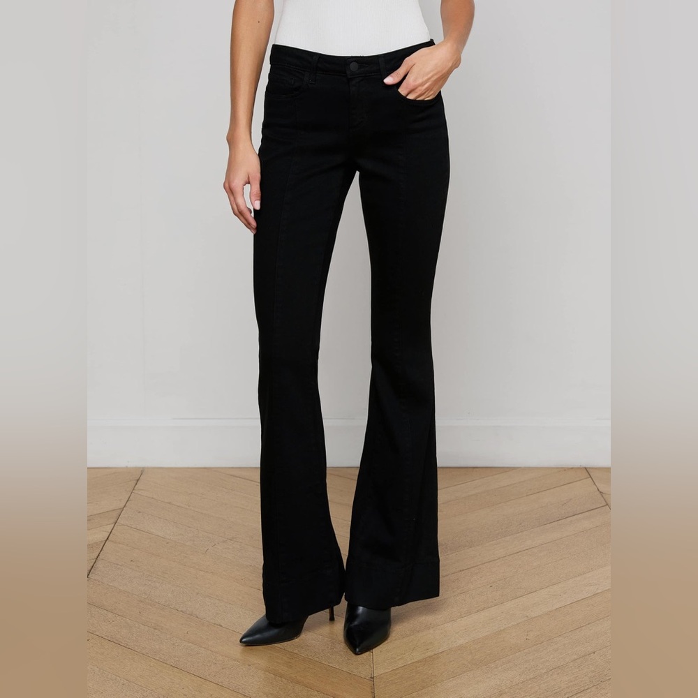 Elegant Black Wide Leg Women's Jeans